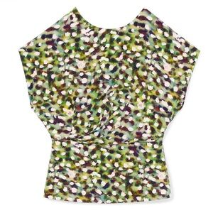 MM LEFLEUR Nejvi patterned washable silk blouse top small NWOT